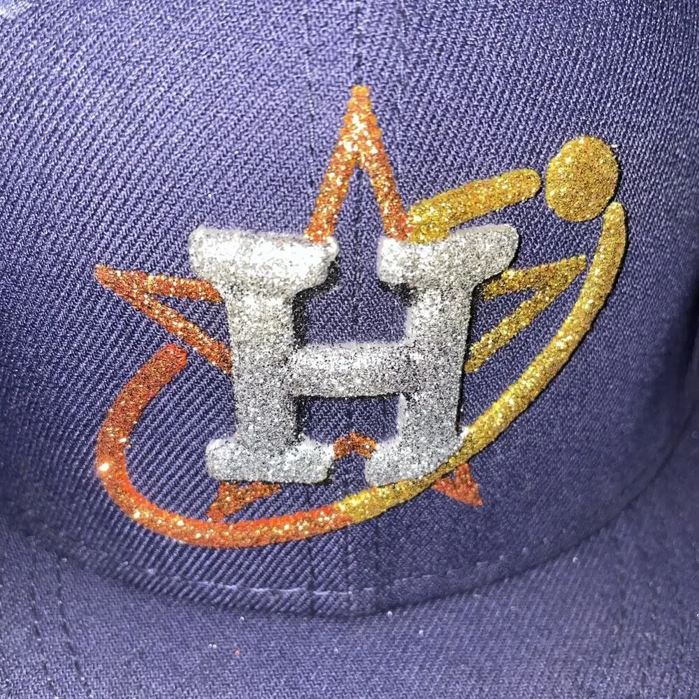 Houston Astros MLB New Era Snap Back Cap Glitter Stitched Cap